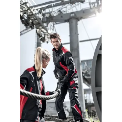 Kübler Bodyforce Pro deréknadrág, cordura térdvédő zsebbel (Fekete-Közép piros)