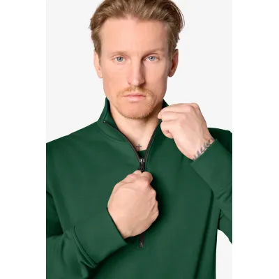 FHB KALLE bebújós, cipzáras pulóver (Sötétzöld)