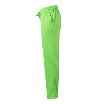 Egészségügyi kevertszálas nadrág derékkötővel, színes (Lime)