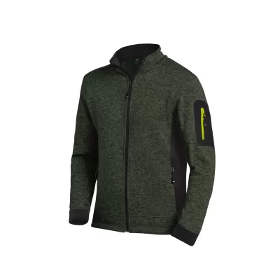 FHB CHRISTOPH Kötött Fleece felső (Oliva zöld-Fekete)