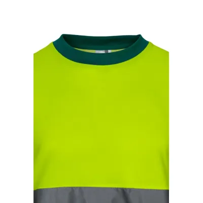 Velilla jólláthatósági póló, pamutgazdag (Középzöld-Neon sárga)