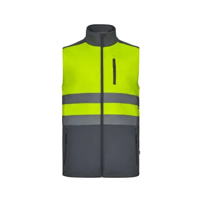 Velilla jólláthatósági softshell mellény (Szürke-Neon sárga)