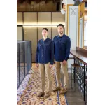 Férfi hosszú ujjú denim ing (Farmer kék)