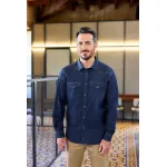 Férfi hosszú ujjú denim ing (Farmer kék)