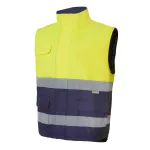 Velilla jólláthatósági bélelt mellény (Szürkéskék-Neon sárga)