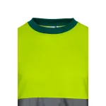 Velilla jólláthatósági póló, pamutgazdag (Középzöld-Neon sárga)